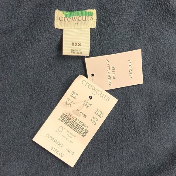 J CREW Crewcuts Boys XXS Navy Blue Hooded Zip Puffer Jacket Winter Coat $168 - Picture 4 of 12